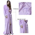 thumbnail image 5 of Women's Long Hooded Robe Luxurious Flannel Fleece Bathrobe with Mid-calf Ankle Full Floor Length, 5 of 7