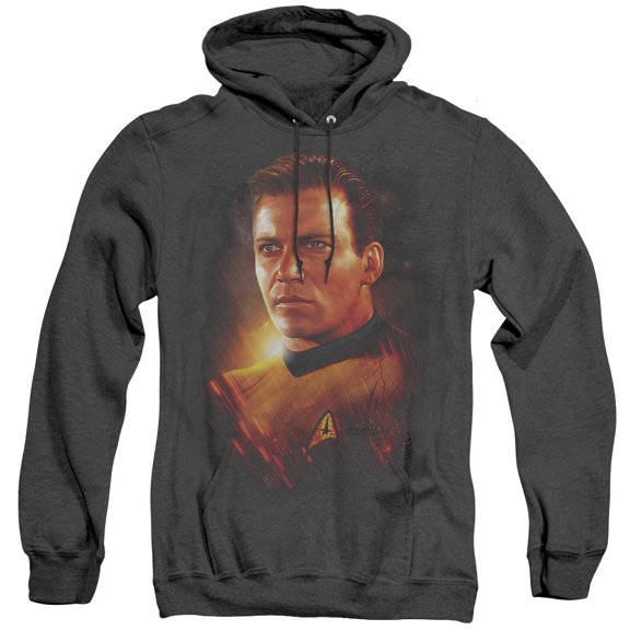 Star Trek Epic Kirk Adult Heather Hoodie Sweatshirt Black