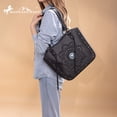 thumbnail image 3 of Montana West Vintage Western Tooling Tote Bag & Wallet Set for Women | Studded Top Handle Shoulder Handbag, Black, 3 of 7