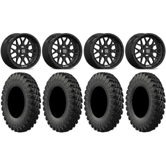 Valor V03 14" Wheels Black 28" MotoRally Tires Polaris RZR XP 1000 / PRO XP / Ranger XP 900/1000