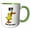 Green/White, variant on 3drose, Cute Funny Angry Duck Yells Wtf What the Flock Pun Cartoon, 11oz Two-tone Black Mug