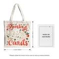 thumbnail image 5 of Colorful Canvas Tote Bag with " Bumten den sock man Cants " Design Leaf Accents Perfect for Shopping Travel & Parties, 5 of 6