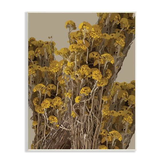 Stupell Industries Bushels of Yellow Flowers Darkened Tuscan Florals, 10 x 15, Designed by Hannah Heemsbergen