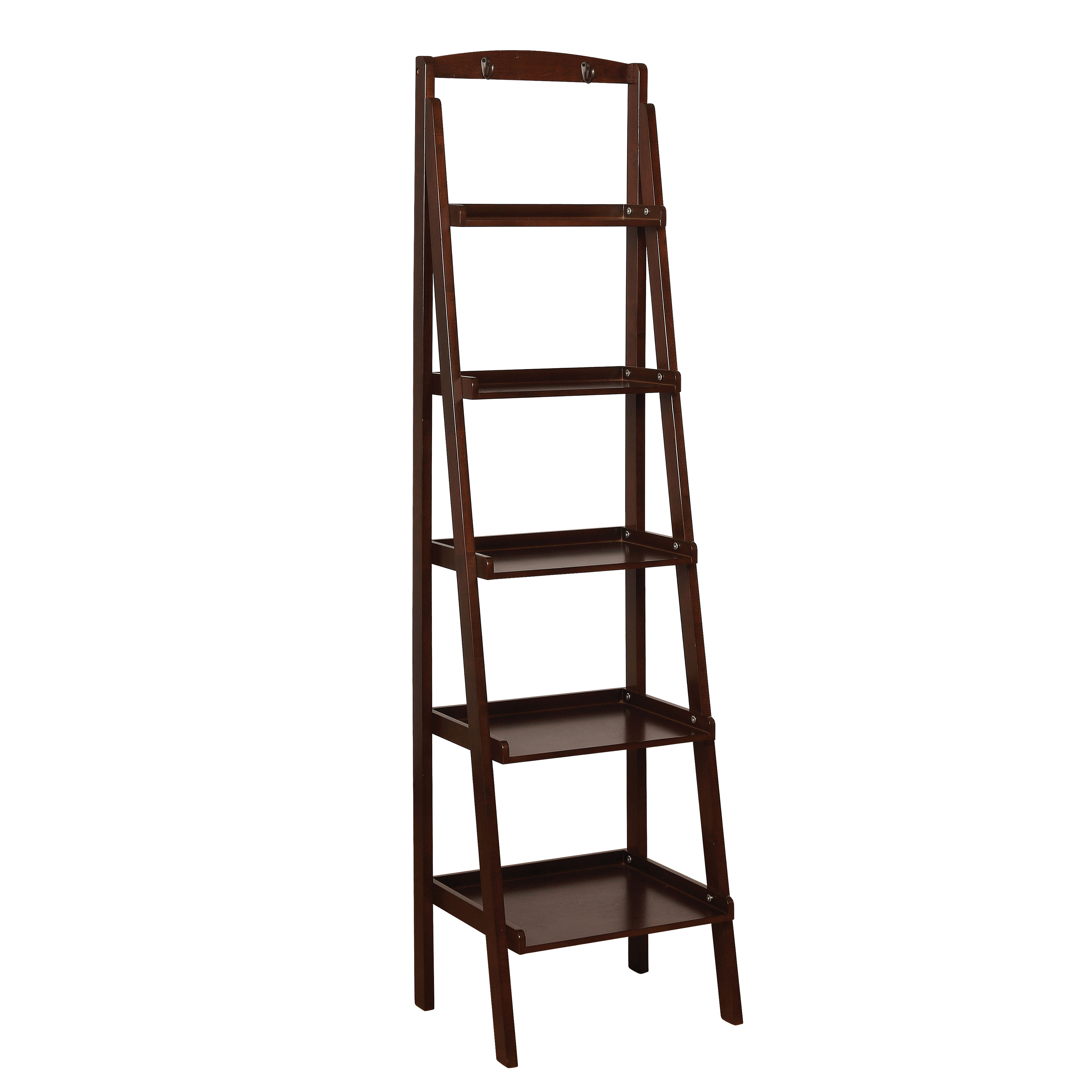 Jameson Comtemporary Angled LadderLike 5Tiered Shelf, Espresso