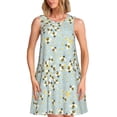 thumbnail image 1 of Balery Bees Vestidos de verano para mujer con estampado: vestido holgado sin mangas, vestido playero informal y cómodo para días calurosos., 1 of 7
