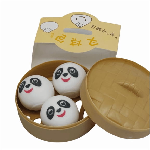 chaungfeng Mini Pig Dumpling Fidget Toys (3 Pack) Sensory Stress Toys for Adults, Dough Ball Party Favors, Stress Relief Gifts, Easter Basket Stuffer