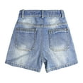 thumbnail image 2 of KIDSCOOL SPACE Big Girls Boys Denim Shorts,Elastic Waistband Inside Cargo Jean Summer Half Pants, Light Blue, 13-14 Years, 2 of 7