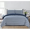 thumbnail image 2 of Chic Home Sabina 7-Piece Reversible Geometric Comforter Set, King, Navy, 2 of 2
