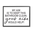 thumbnail image 5 of Stupell Industries Bathroom Aim Humorous Typography Washroom Signage Graphic Art Black Framed Art Print Wall Art, Design by Lettered and Lined, 5 of 5