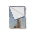 thumbnail image 2 of Cincinnati Soft Flannel Fleece Throw Blanket, Alleyway Landline Buildings near the Stadium Waterfront Orange Grey Hues City, Cozy Plush for Indoor and Outdoor Use, 50" x 70", Multicolor, by Ambesonne, 2 of 5