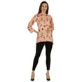 thumbnail image 2 of Bimba Button Down Tunic Casual Printed 3/4th Sleeves Loose Fit Rayon Tunic Long Shirt Top For Women, 2 of 7