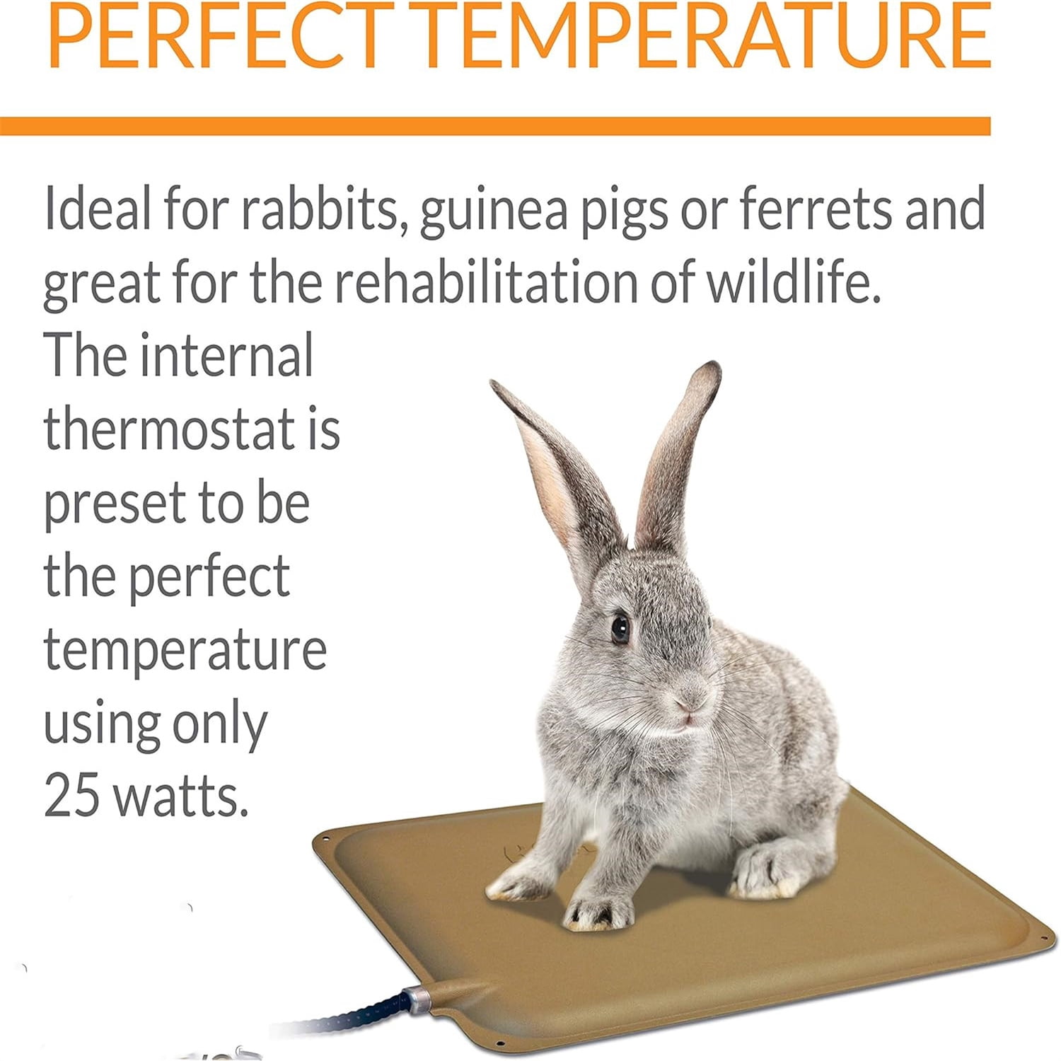 Pet Products Small Animal Outdoor Heated Pad, Waterproof, Chew Resistant, Safety Listed, Indoor Outdoor Heater Warming Pad for Cat Houses, Rabbit Hutches, or Chick Brooders