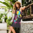 thumbnail image 2 of Balery Neon Gothic Skull Moon Vestidos de verano para mujer con estampado: vestido holgado sin mangas, vestido playero informal y cómodo para días calurosos., 2 of 7