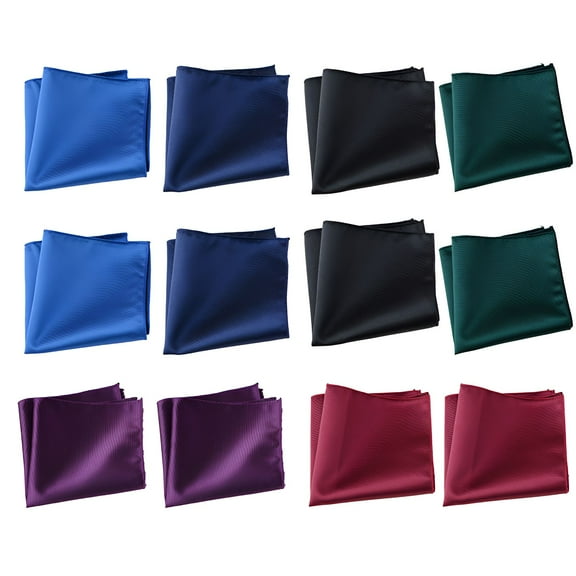 TELOLY 12Pcs Pocket Squares for Men,Wrinkle-Free Pocket Squares for Men,Polyester Silk Polyester Handkerchiefs,Style1