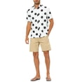 thumbnail image 2 of INSPIRE CHIC Men's Beach Polka Dots Printed Shirt Button Down Short Sleeve Casual Shirts M White, 2 of 6