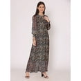 thumbnail image 2 of DressBerry Women's Printed Floor Length Georgette Dress Puff Sleeves Tiered Summer Wear Flared Maxi Dress, 2 of 7