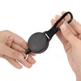 thumbnail image 3 of tooloflife Mini Retractable Key Chains Belt Badge Reel Holder Stainless Steel Clip Black, 3 of 7