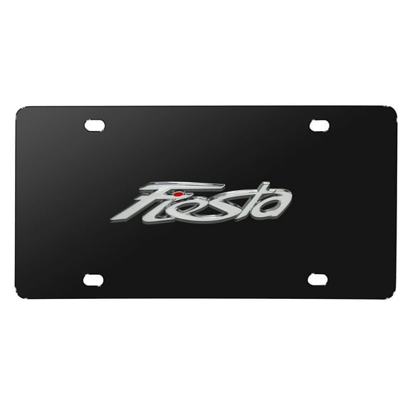 Ford Fiesta 3D Nameplate Black Stainless Steel License Plate
