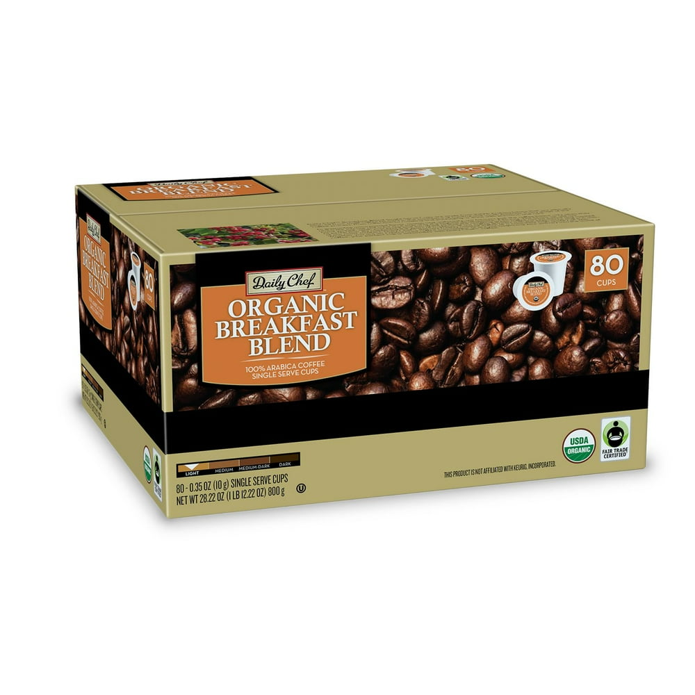Daily Chef Organic Breakfast Blend Coffee, Single Serve (80 ct