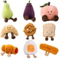 thumbnail image 2 of Muñeca de Peluche de desayuno de simulación, juguete de fruta esponjosa, comida Kawaii, galleta, pan, palo, decoración de fiesta, regalos para niños, 2 of 4