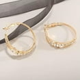thumbnail image 2 of Women Luxury Wedding 925 Silver,Gold Hoop Earring Cubic Zircon Jewelry A Pair, 2 of 3