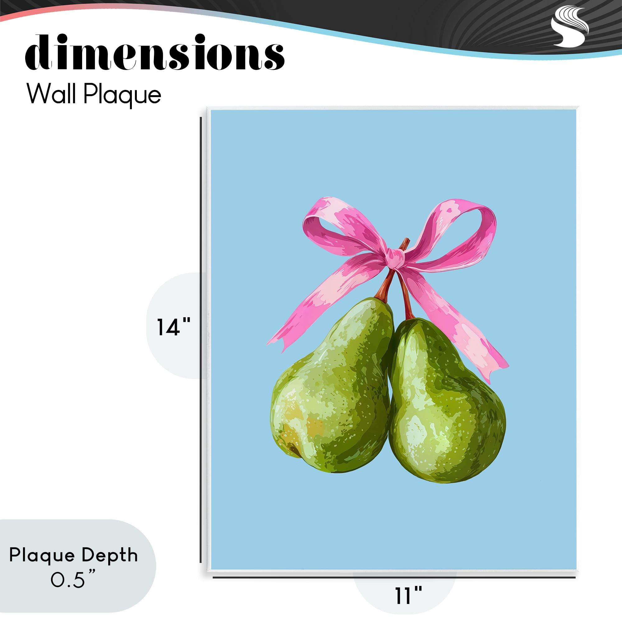 Stupell Industries Twin Pears with Ribbon Wall Plaque Art, design by Imagine It Images