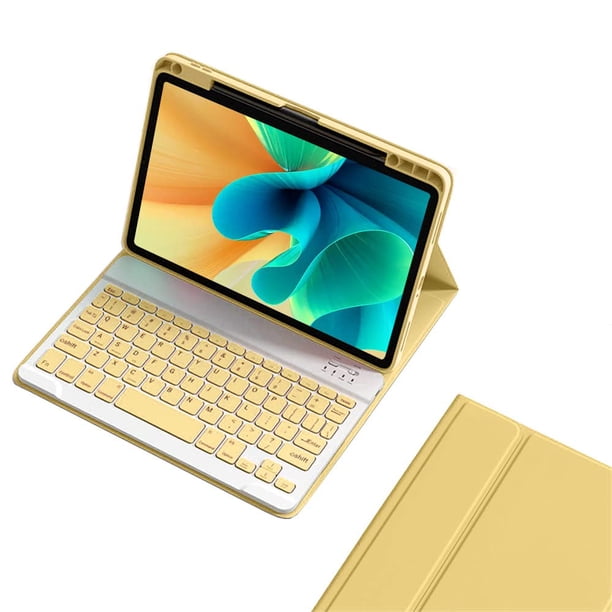 Funda con teclado kaitesi para iPad Mini A17 Pro/6th Gen, color amarillo