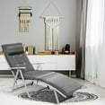 thumbnail image 2 of Topbuy Chaise Longue Pliante Rembourrée Inclinable Réglable Gris, 2 of 6