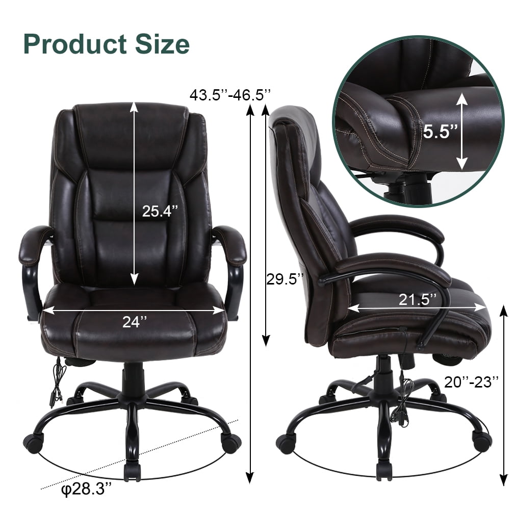 BestOffice Big and Tall Office Chair, Lumbar Support, Rolling Swivel for Men, Women(Brown)
