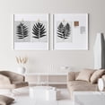 thumbnail image 4 of PixonSign Adhesive Canvas Print Wall Art Set - Monochrome Fern Leaf Silhouette Botanical Poster Art - Set of 3 Nature Wilderness Leaves Plants Prints Wall Décor for Living Room - 8"x10", 4 of 5