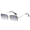 thumbnail image 1 of Lunettes de Soleil Rectangulaires Sans Monture pour Lunettes Carrées Unisexes, 1 of 2