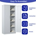 thumbnail image 3 of 71"H Metal Garage Storage Cabinet, Black Tool Steel Locking Cabinet with Doors and 4 Shelves, Tall Cabinets for Garage Storage Systems Lockable File Cabinet for Home Office, Classroom/Pantry, 3 of 9