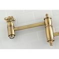 thumbnail image 3 of Kingston Brass KS3103AX Restoration Wall Mount Pot Filler Kitchen Faucet, Antique Brass, 3 of 5