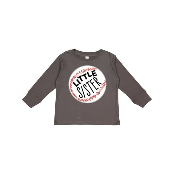 Inktastic Little Sister Baseball Girls Long Sleeve Toddler T-Shirt