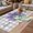 Lavender SlateBlue LightGrey, variant on Purple Lavender Outdoor Rug for Patio/Deck/Porch, Non-Slip Large Area Rug 4 x 6 Ft, Spring Floral Daisy Butterfly Leaves Beige Indoor Outdoor Rugs Washable Area Rugs, Camping Rug Carpet Runner