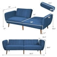 thumbnail image 2 of Gymax Modern Sofa Bed Convertible Futon Sofa w/ 3-Level Adjustable Angle Function Navy, 2 of 10