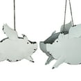 thumbnail image 2 of Zeckos White Metal Flying Pig Hanging 13 and 11 inch Planters Set of 2, 2 of 8
