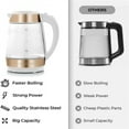 thumbnail image 4 of Kitchen Fast Boiling Electric Water Kettle - 1.7L, 1500W, Auto Shut-Off for Overboil & Boil Dry Protection, Cool-Touch Handle, 360° Base - Rapid Teapot Boiler For Coffee & Tea - White Copper, 4 of 5