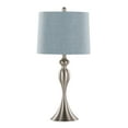 thumbnail image 2 of Noaman Ashland 27" Contemporary Metal Table Lamp Set of 2, Brushed Nickel with Light Blue Linen Shade, 3-Way Rotary Switch, Requires 100W Bulbs (Not Included), 2 of 5
