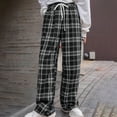 thumbnail image 2 of Plebaso Pajamas Pants for Women 2024 Trendy High Waisted Plaid Printed Long Pants Women's Home Pants, 2 of 6