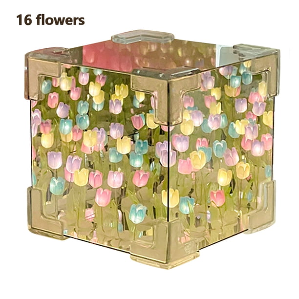 Lámpara Mesa Con Tulipán Flores Hechas A Mano Regalos Cumpleaños para Mujeres Y Niñas