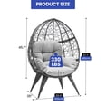 thumbnail image 5 of Uforic Oversized Egg Chair with Stand, Wicker Hanging Basket Chair for Indoor & Outdoor, 350lbs Capacity, Grey, 5 of 9