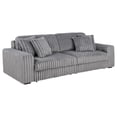 thumbnail image 3 of Jacana Corduroy Upholstered Dual Power Chaise Sofa Grey, 3 of 15