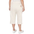 thumbnail image 2 of Alfred Dunner Womens Plus-Size Floral Cross Stitch Super Stretch Denim Capri, 2 of 4