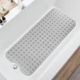 thumbnail image 2 of Extra Long Non-Slip Bath Mat with Drain Holes and Suction Cups, 39 x 16 Inch Mat for Bathtub and Shower, Machine Washable (Clear Grey)  Home Goods, 2 of 10