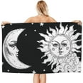 thumbnail image 2 of Bath Towel Sun and Moon Black and  Witchy Beach Towels Soft Absorbent Washcloths Quick Dry Luxury Hotel Quality Towelling for Adults Kids Bathroom Spa Gym Swimming 31.5 x 51.2 Inch Oversized, 2 of 7