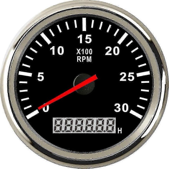 85mm Rpm Tachometer Gauge Tach Sensor Rev Counter With Hour Meter Gasoline Diesel 12v 24v Red Backli