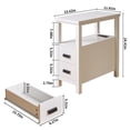 thumbnail image 2 of Side Table with Charging Station, Narrow End Table with USB Ports and Outlets and 2 Drawers,Small Wood Bedside Table for LivingRoom,Bedroom, 2 of 7