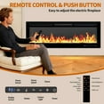 thumbnail image 6 of Lumiparty 88" Smart Electric Fireplace Wall Recessed and Wall Mounted with Adjustable Flame Color, WiFi Alexa Control, Remote, Adjustable Flames, 750W/1500W, 6 of 9