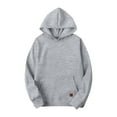 thumbnail image 2 of Zimjoy Fleece Hoodie for Men Solid Plain Casual Loose Hooded Fleece Sweatshirt with Pocket Long Sleeve Cozy Pullover Sweatshirts Outwear, Light Gray 3XL, 2 of 4